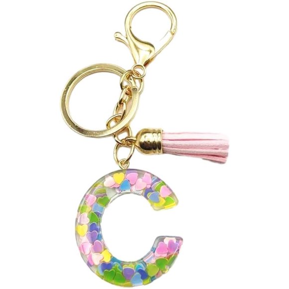 Letter Keychain,26 Letters A-Z Decorative Letter Keychain,Name Keychain for Women Girls Men Teenager Gift