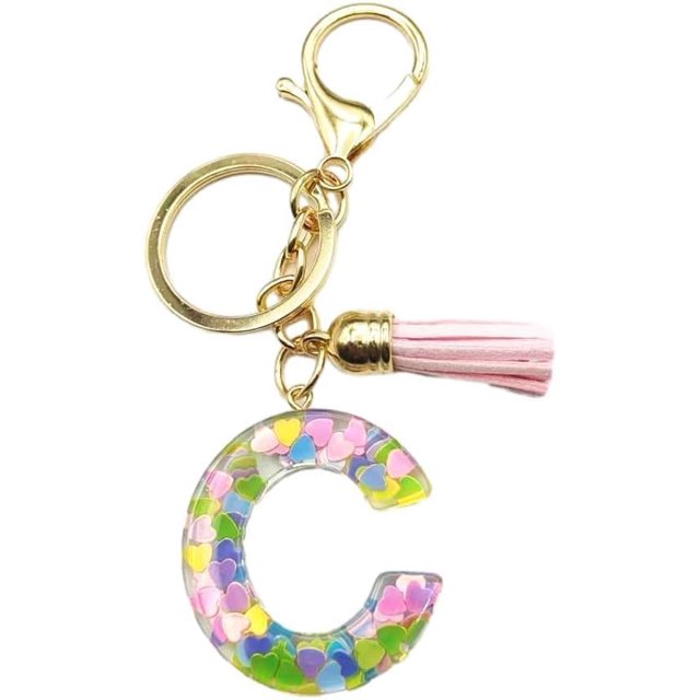 Letter Keychain,26 Letters A-Z Decorative Letter Keychain,Name Keychain for Women Girls Men Teenager Gift