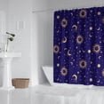thumbnail image 2 of Blue Gold Sun Moon Pattern Shower Curtain 84"x72" ,Bathroom Decorative Shower Curtains Set with 12 Hooks,Modern Waterproof Washable Shower Curtain, 2 of 6