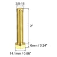 thumbnail image 2 of Unique Bargains Brass Hex Bolts, 3/8-16x2' 1 Pack Fully Thread Grade 4.8 Machine Screws, 2 of 4