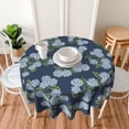 thumbnail image 4 of Navy Blue Floral Round Tablecloth 70 Inch Blue Green Hydrangea Flower Table Cloth Spring Summer Holiday Table Covers Polyester Indoor Outdoor Farmhouse Tablecloths for Kitchen Dining Party, 4 of 6