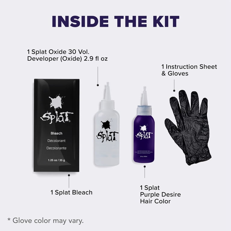 Splat Purple Desire Hair Dye Kit with Bleach for Bold Semi
