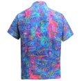 thumbnail image 2 of HAPPY BAY Men's Hawaiian Shirts Tropical Floral Beach Shirts Casual Short Sleeve Button Down Collared Shirt Men XL Neon Flowers, Multicoloured, 2 of 4
