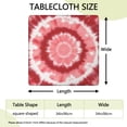 thumbnail image 2 of Red White Tie Dye Mandala Pattern Square Fitted Tablecloth with Elastic Edge,Square Table Cover,Washable Elastic Table Cover for Home Kitchen Party Decor 34"x34", 2 of 6