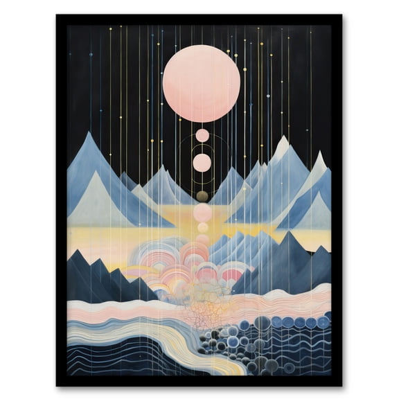 Holiday In Dream Land Abstract Surreal Art Print Framed Poster Wall Decor 12x16 inch