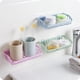 thumbnail image 2 of Estante de almacenamiento de pared multifuncional de plástico con doble ventosa para cocina y baño (rosa), 2 of 7