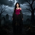 thumbnail image 2 of FASHOFT Halloween Dress for Women Renaissance Vampire Butterfly Sleeve Mesh Gothic Outfit Halloween XXXL, 2 of 5