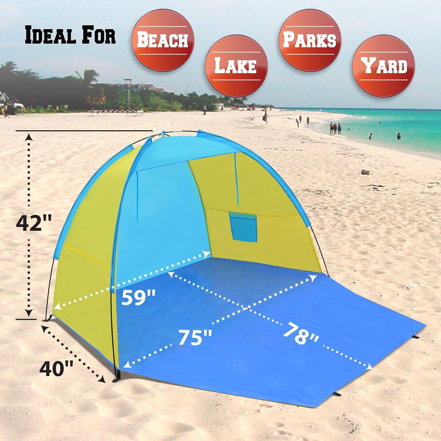 otable Beach Shelter Tent Camping Sunshade Outdoor Multi-purpose Tent