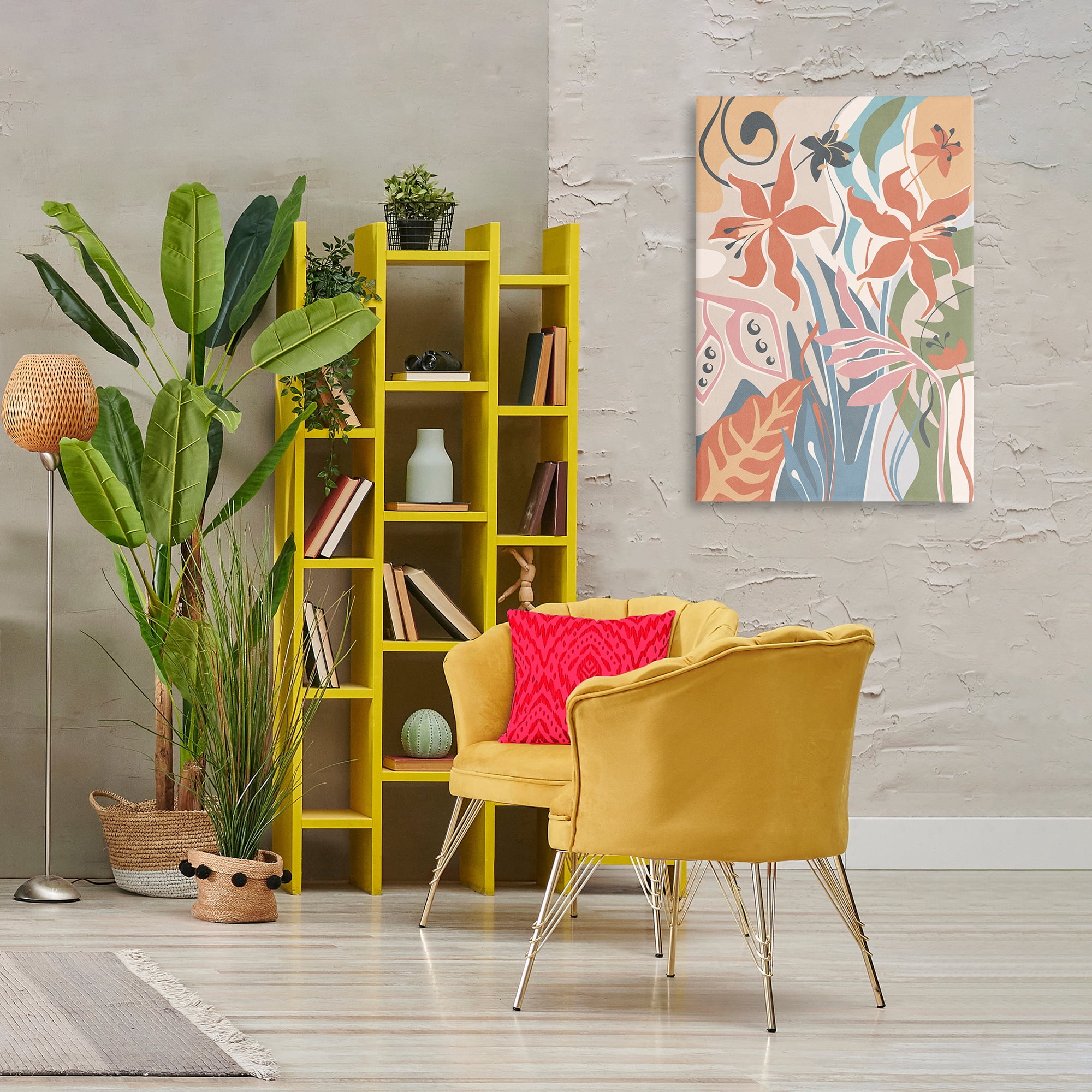 Stupell Industries Neutral Whimsy Florals Plants & Flowers Painting Wrapped Canvas Art Print Wall Art, 24 x 36