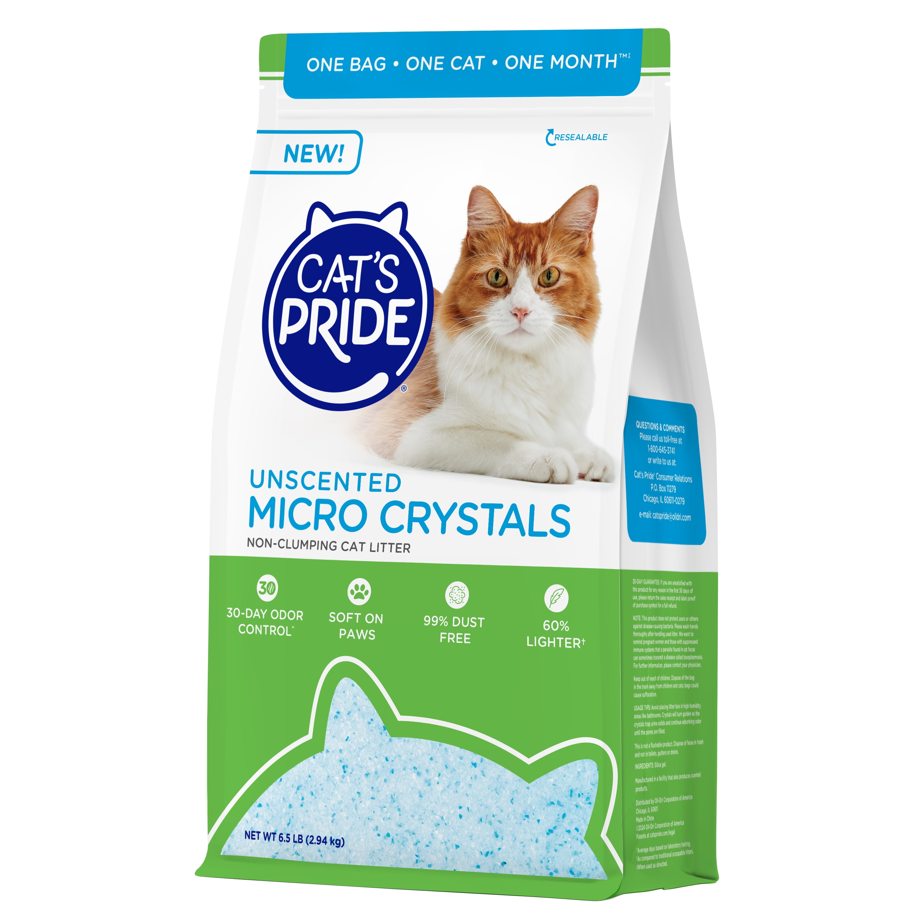 Cat's Pride Unscented Micro Crystal Cat Litter 6.5lb Bag