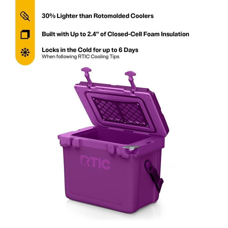 RTIC Ultra-Light 22 Qt Hard-Sided Ice Chest Cooler, Fits 30 Cans