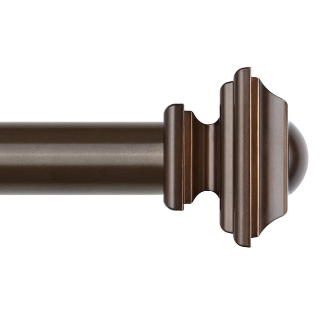 Barra de cortina KAMANINA Bronze de 168 a 305 cm, ajustable con remates cuadrados