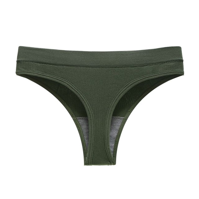 GDREDA Woman Underwear Women's Triangle Breathable Elastic Exercise Seamless Solid Color Thong Underwear Green,S