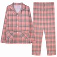 thumbnail image 1 of Pijamas bonitos de algodón para mujer, camisetas de manga larga y pantalones con bolsillos, ropa informal de estar por casa con lunares., 1 of 5