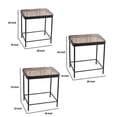 thumbnail image 5 of Benjara Mesh Design Metal Accent Table and Tubular Base, Set of 3, Black, Brown, 5 of 5