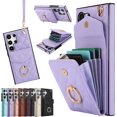 thumbnail image 2 of REQO for Samsung Galaxy S24 Wallet Case with Ring,High Stylish Luxury Leather Accordion Card Holder,Anti-Drop Lanyard,Multi-Functional Ring Stand,Protective Leather Case, 2 of 9