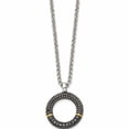 thumbnail image 3 of Stainless Steel Antiqued & Polished Yellow Ip With Black Cz 18In Necklace Made In China -Jewelry By Sweet Pea, 3 of 8