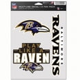 thumbnail image 1 of Wincraft 9416607788 NFL Baltimore Ravens Autocollant Ventilateur Multi-Usage - Lot de 3, 1 of 1