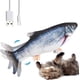 thumbnail image 2 of Pez de juguete eléctrico con hierba gatera, juguete interactivo con USB, pez de simulación de peluche para que el gato juegue, muerda, mastique y patee, 2 of 7