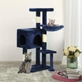 thumbnail image 2 of BestPet Multi-Level Cat Tree Cat Scratching Post with Interactive Toy, Navy Blue, 2 of 7