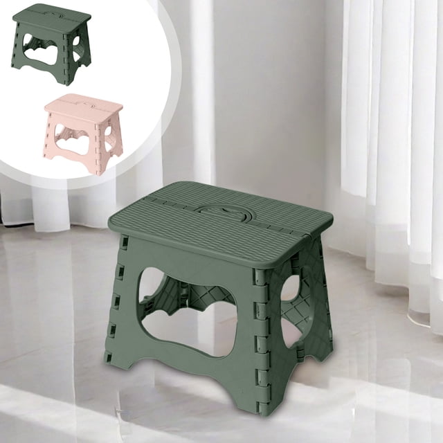 YYV Space Saving Small Stool Folding Stool for Home Office Outdoor Green