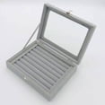 thumbnail image 3 of 2PCS Rings Organizer Tray 7 Slots Velvet Jewelry Earring Storage Box with Transparent lid Jewelry Display Case for Girls Wife, 3 of 5