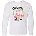 thumbnail image 3 of Inktastic Baby Flamingo My Grandma Loves Me with Flower Wreath Long Sleeve Youth T-Shirt, 3 of 5