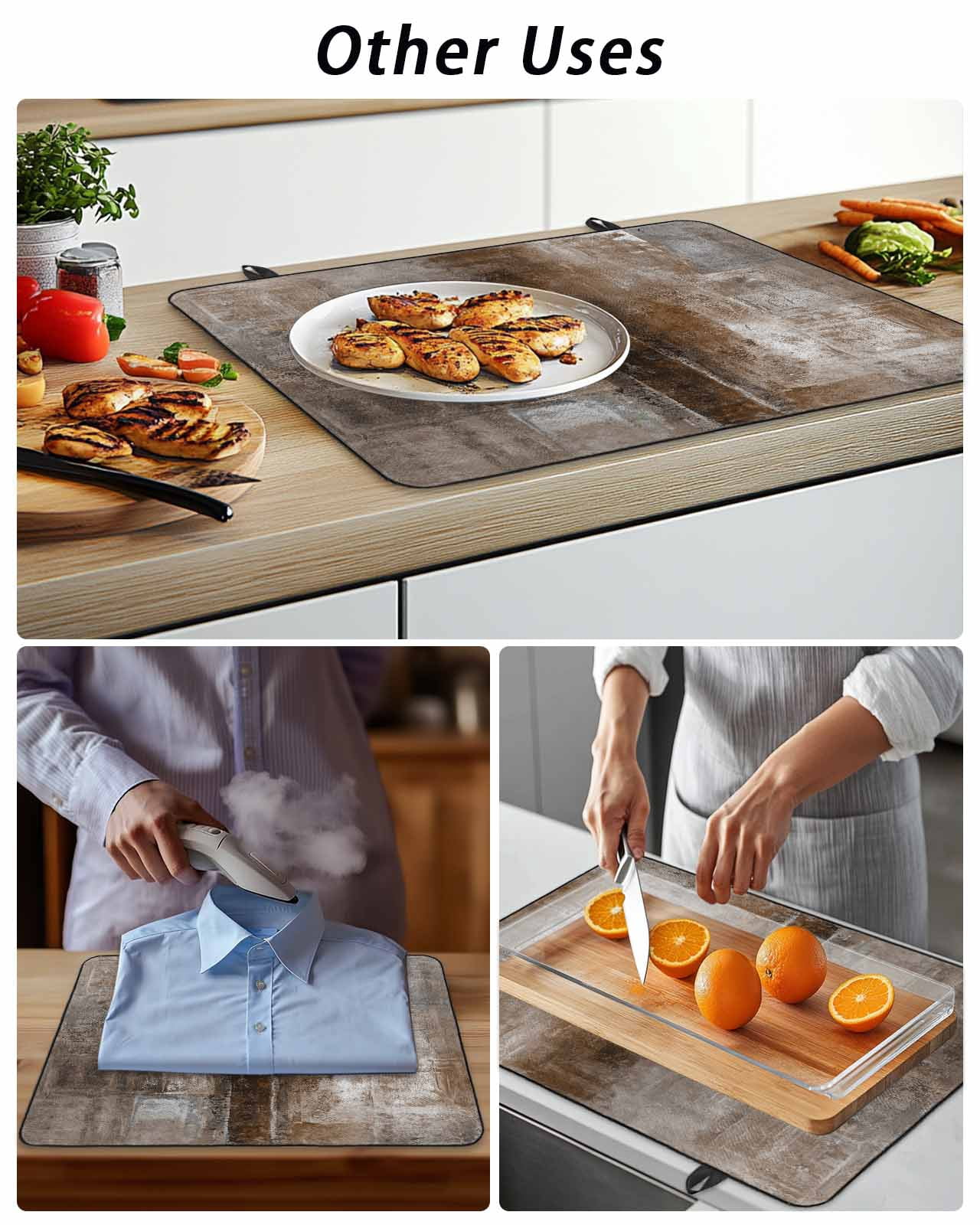 Stove Top Covers for Electric Stove, Brown Glass Stovetop Cover Protector, Retro Oil Painting Modern Abstract Art Aesthetics Induction Cooktop Protector Oven Mat for Kitchen Countertop 31"x24"