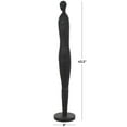 thumbnail image 3 of 8" x 43" Black Polyresin Tall Slim Figure People Sculpture with Ribbed Body and Glitter Accents, by DecMode, 3 of 10