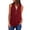 Wine, variant on Giftesty Spring Tops for Women 2024 Women's Summer Shirts Zip Casual Tunic V-Neck Rollable Blouse Tops T-Shirt