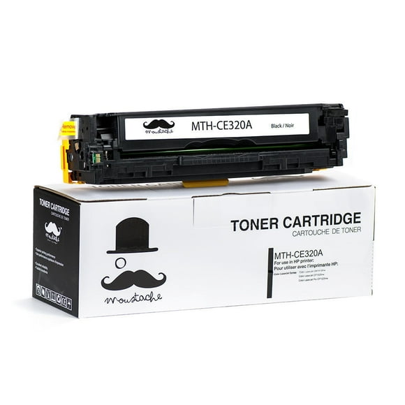 Moustache Remanufactured Compatible HP 128A CE321A Black Toner Cartridge for HP Color LaserJet CP1525nw CM1415fnw CP1525nw CP1525nw CM1410 Series CM1415 CM1415fn CM1415fnw CP1525 CP1525n CP1525nw