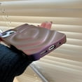 thumbnail image 6 of Phone Case for Women/Girls, Luxury Electroplate Metal Matt Silver 3D Heart Water Ripple Phone Case Compatible with iPhone 15 Pro, Purple, 6 of 14