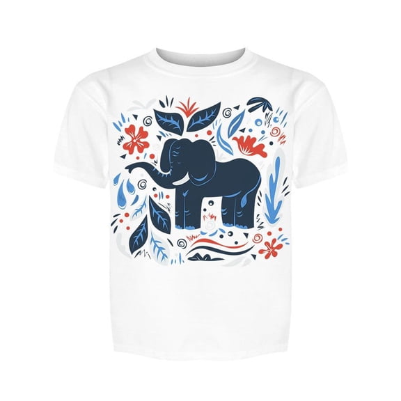 Cool Elephant Design Ornaments  Tee Girl's -Image by Shutterstock