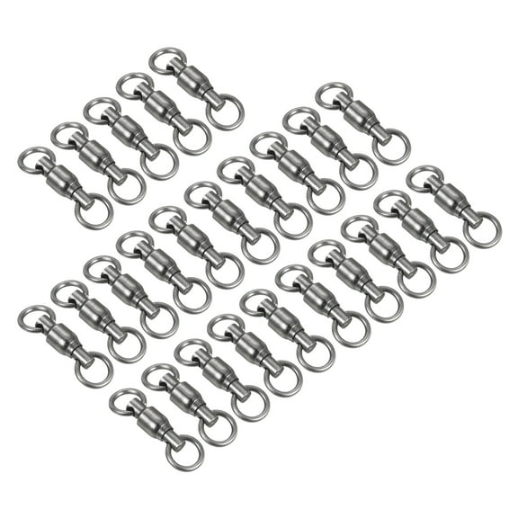 Ball Bearing Swivel, 25Pcs 30lb Carbon Steel Rolling Fishing Tackle, Black