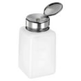 thumbnail image 1 of Dispensadores de alcohol Uxcell de 200 ml (6.8 oz) con bomba de dispensación de líquido de presión hacia abajo con tapa de acero inoxidable, blanca, 1 of 6