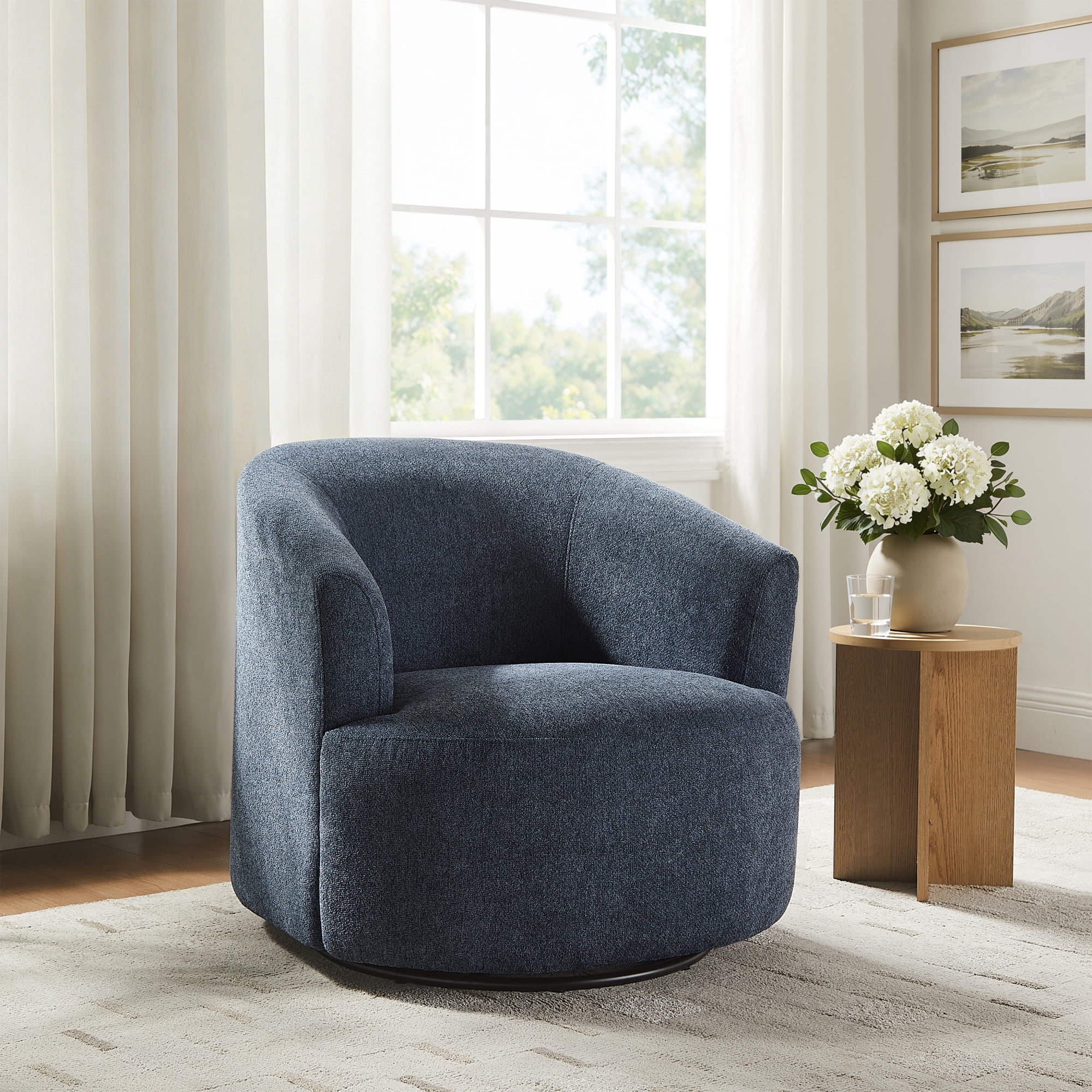 Mainstays Swivel Accent Chair, Blue