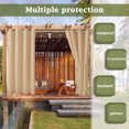 thumbnail image 3 of LiveGo Blackout Outdoor Patio Curtains - Weatherproof, Sun Blocking, UV and Fade Resistant Cabana Grommet Top Curtains for Gazebo, Front Porch, Pergola, Yard, 52*94 in, 1 Panel, Light yellow, 3 of 10