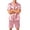 1062#Pink, variant on Premium Soft Satin Silk Set For Men Short Sleeve Button Front Top Loose Shorts Two Piece Loungewear With Pockets Beige XL
