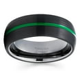 thumbnail image 2 of Green Tungsten Wedding Band Black Tungsten Ring Anniversary Ring Men and Women Gunmetal Tungsten Ring 8mm Ring Comfort, 2 of 2