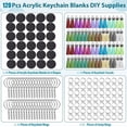 thumbnail image 1 of LLavero de acrílico negro de 120 piezas, espacios en blanco, disco circular redondo, adornos de Navidad para Kit de vinilo, incluye llavero DIY, artesanía de vinilo, 1 of 4