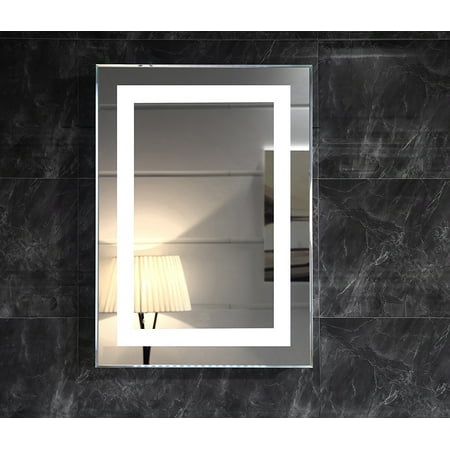 Zimtown Anti-fog Lighted LED Frameless Backlit Wall Mirror,Bathroom Bedroom Mirror - Walmart.com