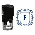 thumbnail image 1 of Printtoo R-40 Alphabet F Monogram Initial Square Swirl Border Self Inking Rubber Stamp Office Stationary, 1 of 3