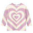 thumbnail image 3 of Girls Tie Dye T Shirts Long Sleeve Heart Printed Loose Crewneck Casual Tunic Tops Trendy Kids Teens Pullover Cute Blouse, 3 of 4