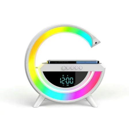 LED Alarm Clock Bluetooth Speaker with Wireless Charger