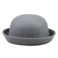 thumbnail image 2 of Mens Round Bowler Hat Rolled Short Brim Dome Cap Classic Trendy Winter Daily Performance Headwear Gray, 2 of 8