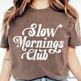 thumbnail image 2 of Slow Mornings Club T-Shirt, Cozy Vintage Aesthetic Tee, 2 of 10