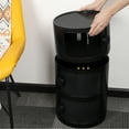 thumbnail image 3 of 3 Drawer Sliding Barrel Modern Bedroom Nightstand, Black, 3 of 8