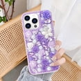 thumbnail image 2 of Compatible with iPhone 15 Pro Max Bling Case with Strap, Luxury Glitter Rhinestone Diamond Crystal Sparkle Rose Flower Pearl Floral Bracelets Soft Bumper Case Cover for Women Girls Purple, 2 of 14