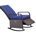 thumbnail image 4 of Patio Recliner Rocking Chair, Adjustable And Footrest, Cushioned For Outdoor Garden, Backyard, Blue Chair With Back Foot Rest, Seat Patio, Backyard, 4 of 6