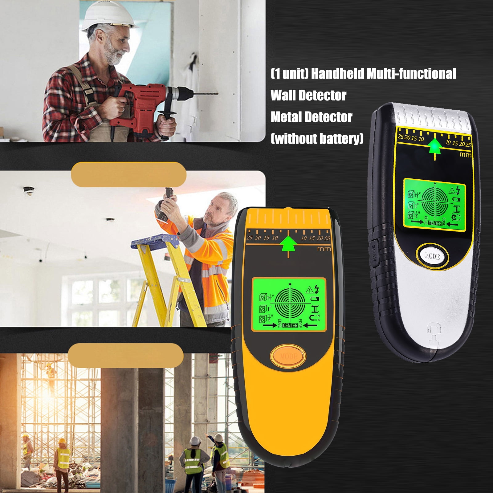 Professional Studs Finder with Sensors Detects & Metal Studs of Wall Detectors Center Finding for Wire